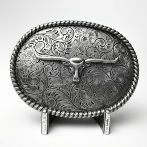 The Silver Longhorn Belt Buckle