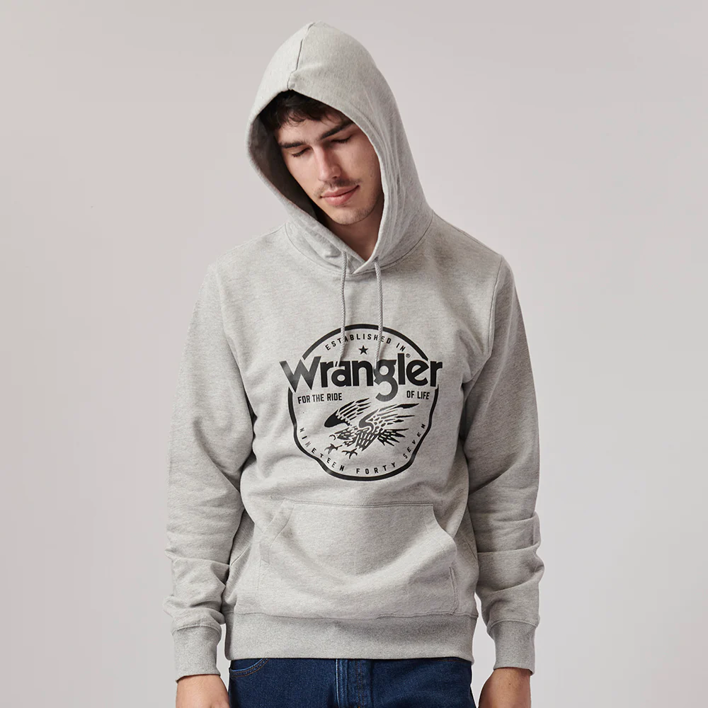 Wrangler -Hooded Fleece Melange Grey