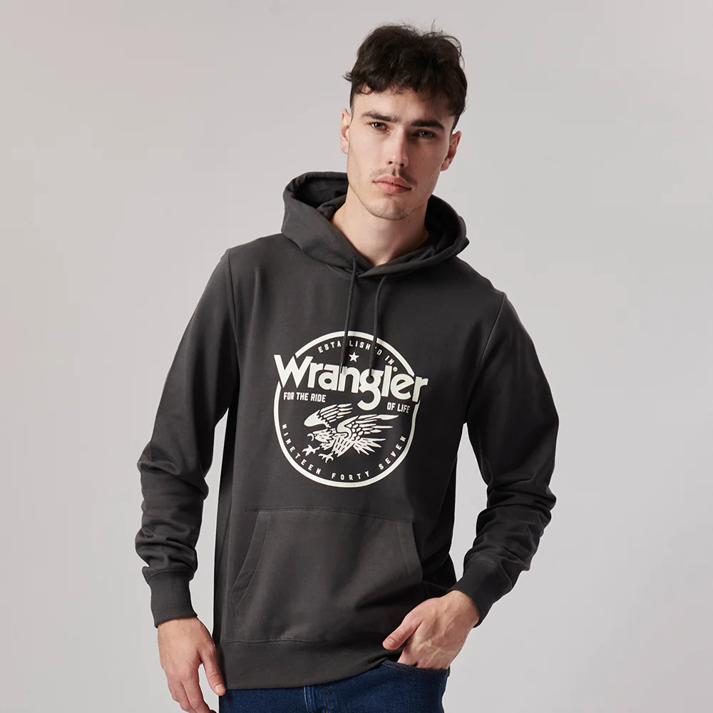 Wrangler -Hooded Fleece Asphalt Grey - Image 3