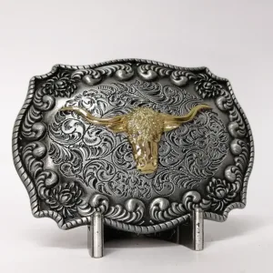 Gold Steer Belt Buckle