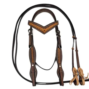 Western Bridle with Reins - Timber