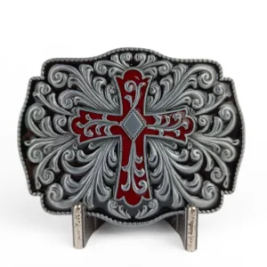 Vintage Western Cross Buckle Red & Black