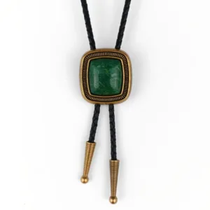 Bolo Tie - Gold Plated Handcrafted Greenstone Bolo Tie