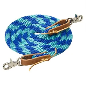 Weaver 5/8x8' Poly Roper Reins with Scissor Snap - Dazzling Blue