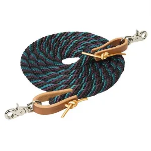 Weaver 5/8x8' Poly Roper Reins with Scissor Snap - Plum & Teal