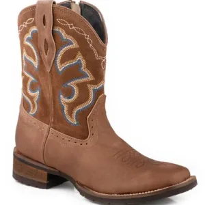 Odessa Women’s Brown Leather Western Boot – Wide Square Toe