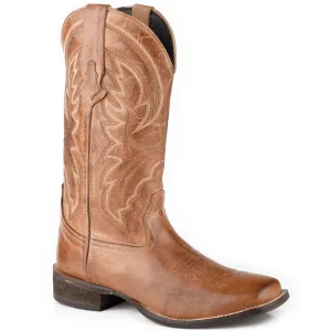 Lindsey Women’s Tan Burnished Leather Western Boots