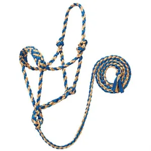 Weaver - Braided Rope Halter with 10' Lead (Blue/Tan)