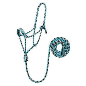 Weaver - Braided Rope Halter with 10' Lead (Turquoise/Brown/Tan)