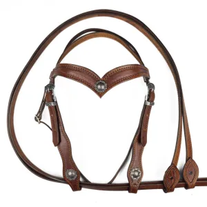 Silver Creek Bridle & Reins Set - Tobacco