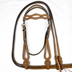 Western Bridle with Reins - Prairie Gold